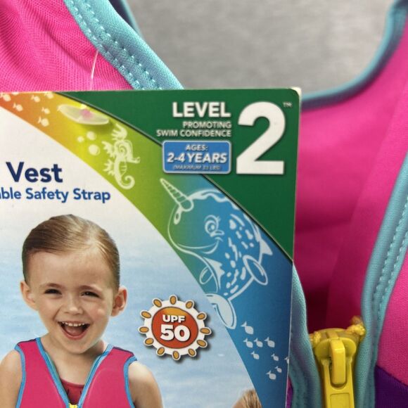 NEW Swim School Kids Trainer Vest Level 2 With Adjustable Safety Strap 2-4 Years - Picture 3 of 7